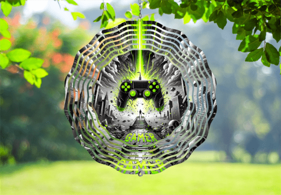 Cyberpunk Gaming Controller Wind Spinner: A Unique Outdoor Decor Idea