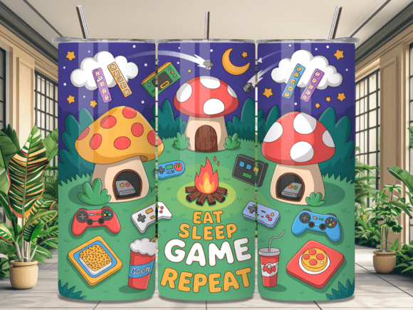 Eat Sleep Mushroom Gaming Tumbler Wrap: A Complete Guide to the 20oz Skinny Tumbler Design