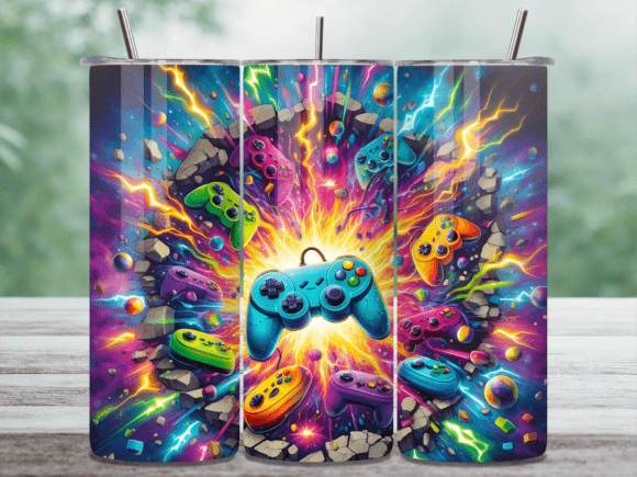 Explosion Gaming Controllers Tumbler PNG