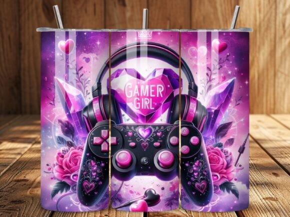 Gamer Girl Gaming Headset Tumbler Wrap: A Perfect Blend of Style and Function for Sublimation Creators