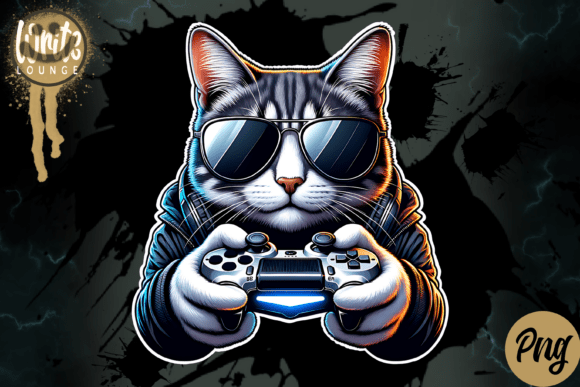 Gaming Cat: A Strategic Design Asset for Sublimation and Branding