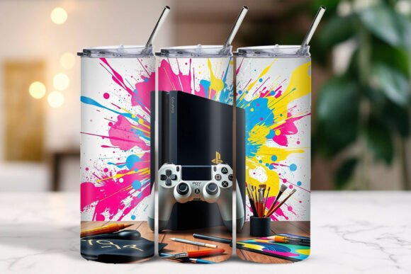 Gaming Console Colorful Lights Paint Tumbler: A Digital Wrap Design Worth Evaluating