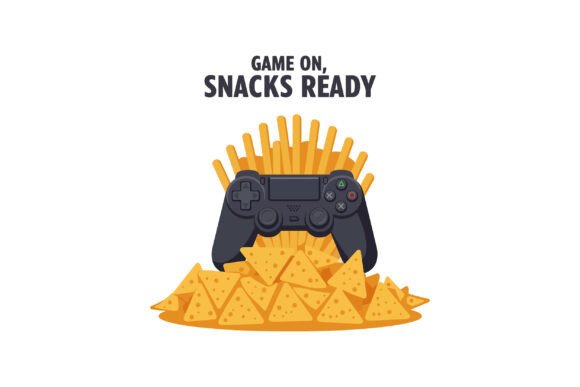 Gaming Controller with Fries and Nachos: Choosing the Right Snack-Ready Illustration for Your Project