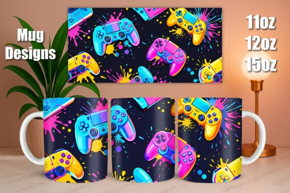 Gaming Controllers Pattern PNG Wrap: A Detailed Guide to Custom Mug Design