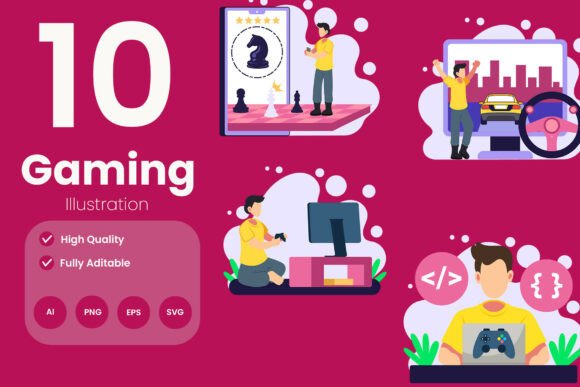 Gaming Illustration Pack for Modern Design