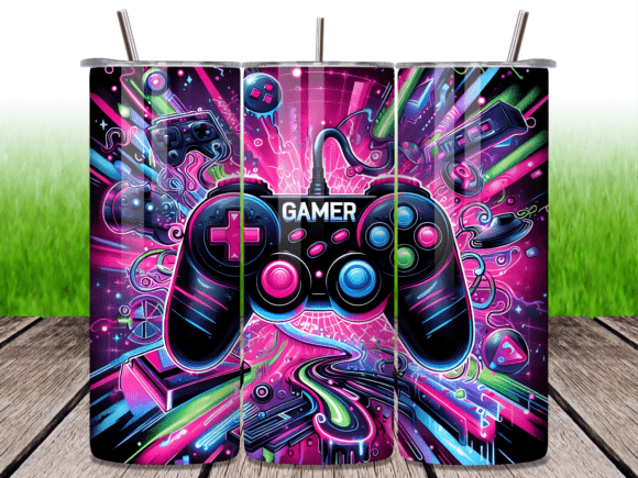 Gaming Retro Controller Tumbler Wrap PNG: A Creative Fusion of Nostalgia and Modern Sublimation