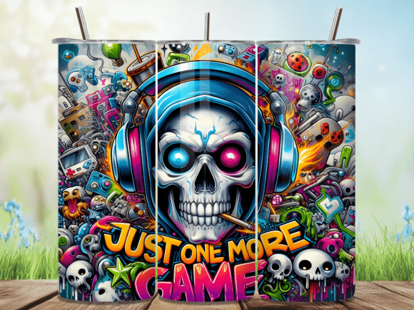 Gaming Skull Just One More Game Tumbler: Strategic Design for Purposeful Product Creation