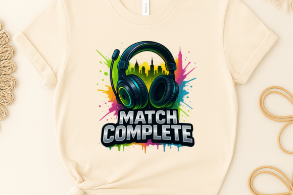 Match Complete Gaming Sublimation PNG for Creative Projects