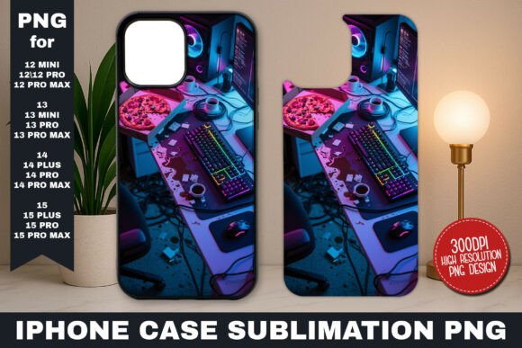 Messy RGB Gaming Desk iPhone Wrap