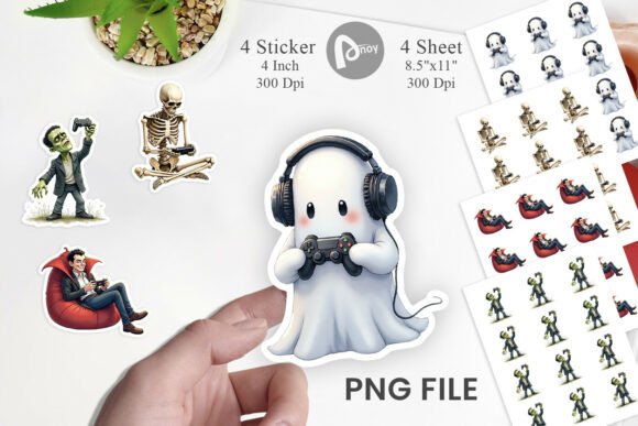 Monster Gaming Night Sticker Pack: The Ultimate Printable Set for Gamers and Creatives