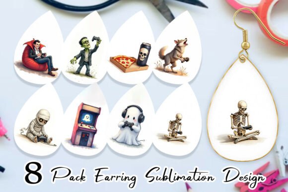 Monster Gaming Night Teardrop Earrings: A Complete Sublimation Crafting Solution