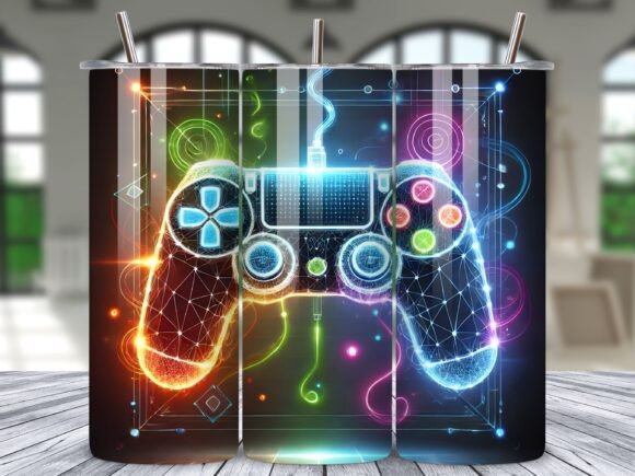 Neon Gaming Controller Vibrant Tumbler: A New Way to Customize Your Daily Drinkware