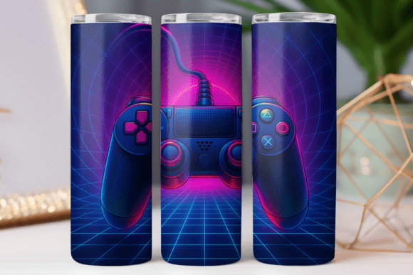 Neon Gaming Tumbler Wrap for 20oz Skinny Tumblers