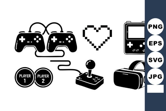 Retro Gaming Controllers Pixel Heart: A Playful Design Asset for Nostalgia-Driven Projects