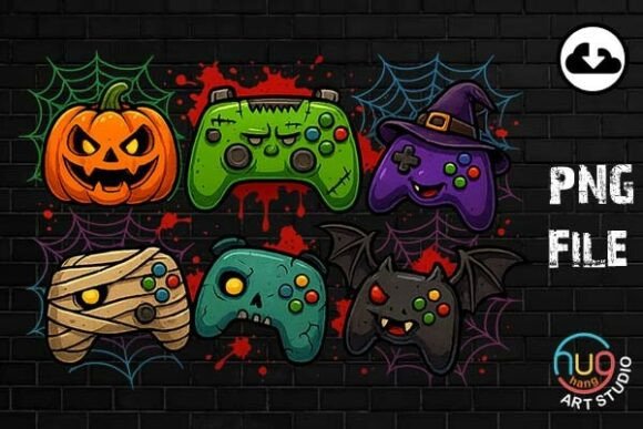 Retro Halloween Gaming Controller PNG: Blending Nostalgia and Seasonal Crafting