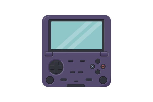 Retro Handheld Gaming Console in Flat Design