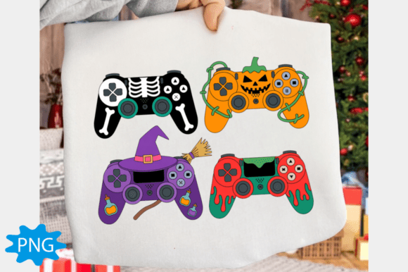 Spooky Gaming Controller PNG: Halloween Designs for Your POD Store