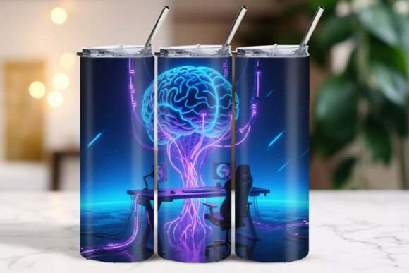 The Floating Gaming Desk Brain Tumbler: A Design Exploration of Neural Aesthetics and Digital Craftsmanship