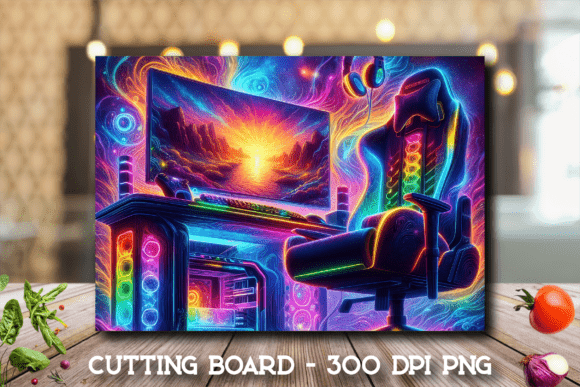 The Rise of Custom Sublimation Designs: Sunset Gaming Haven Cutting Board Design in the Personalization Economy
