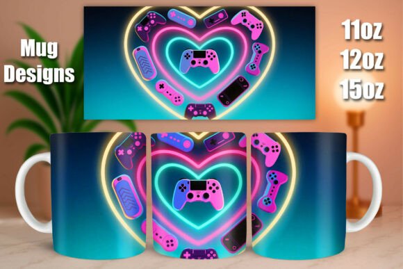 Vaporwave RGB Heart Gaming Mug: Understanding Digital Mug Wraps and Getting the Best Results