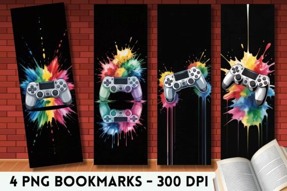 Vibrant Paint Gaming Controller Bookmark: A Digital Asset for Creative Workflows and Marketing