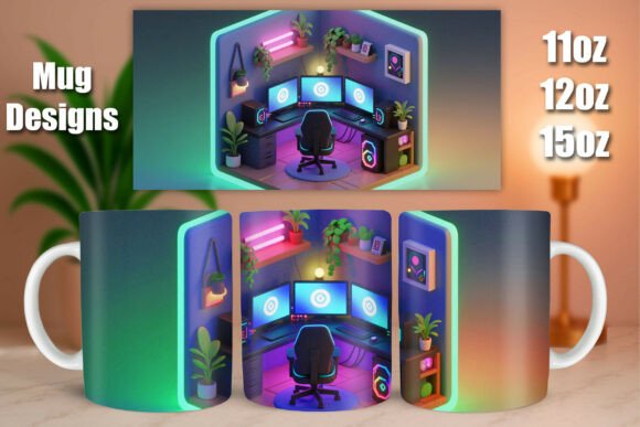 Why the Isometric Cozy Gaming Corner Mug Represents a New Standard in Digital Product Design